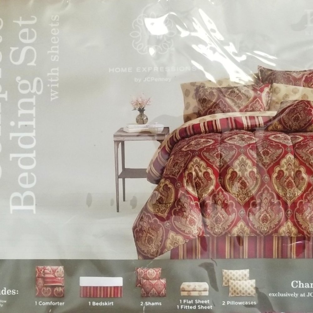 NWT JCP *CHANDLER* HOME EXPRESSIONS 8 PC COMFORTER